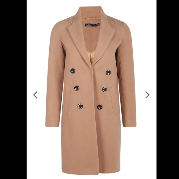 Petite double breasted tan duster coat - Picture 2 of 5